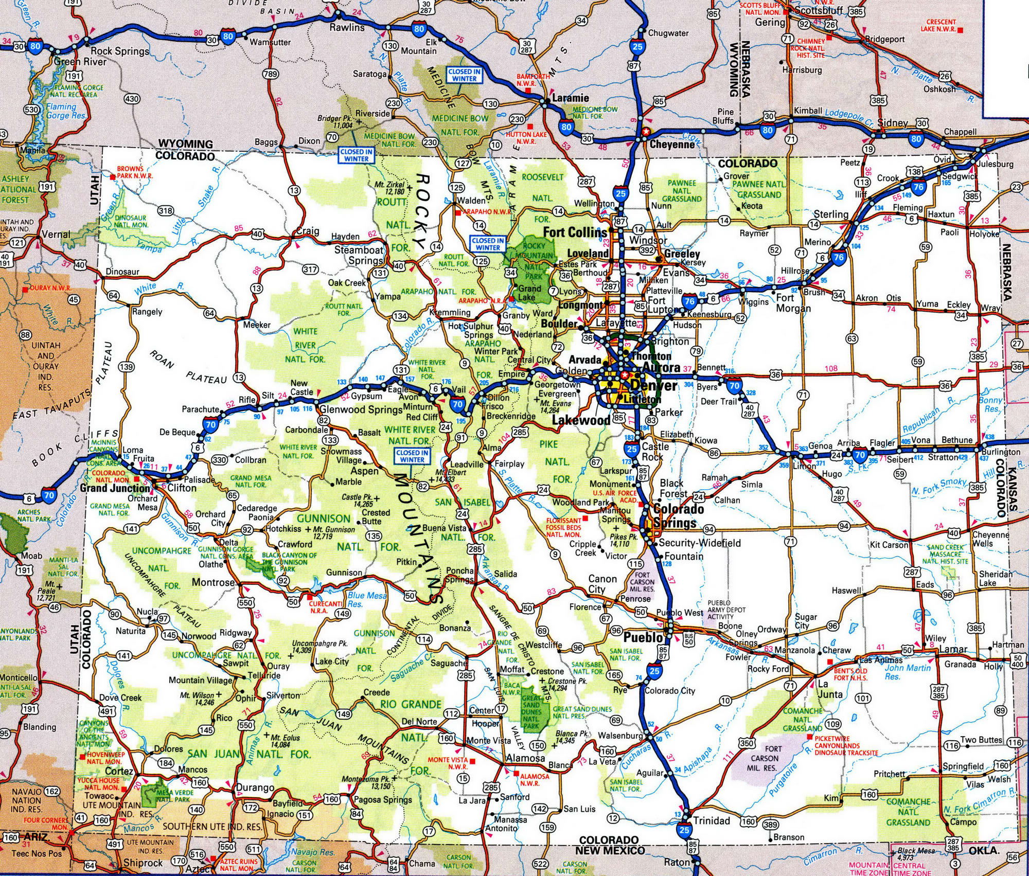 Colorado Map With Cities