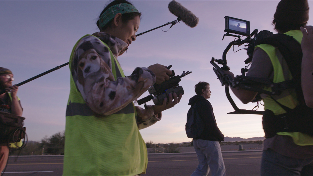 Director/Writer Chloé Zhao and Frances McDormand on the set of NOMADLAND. Photo Courtesy of Searchlight Pictures. © 2020 20th Century Studios All Rights Reserved