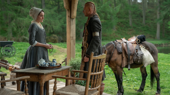 John Bell and Izzy Meikle-Small in the seventh season, fourth episode of 'Outlander.'