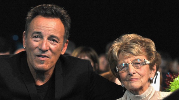 LOS ANGELES, CA - FEBRUARY 08:  Honoree Bruce Springsteen and Adele Springsteen attend MusiCares Person Of The Year Honoring Bruce Springsteen at Los Angeles Convention Center on February 8, 2013 in Los Angeles, California.  (Photo by Lester Cohen/WireImage)