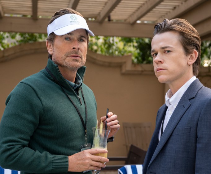 Unstable. (L to R) Rob Lowe as Ellis, John Owen Lowe as Jackson in episode 207 of Unstable. Cr. John P. Fleenor/Netflix © 2024