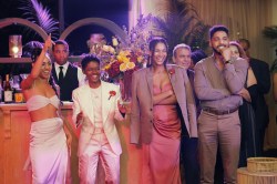 All American -- “I Do (Part II)” -- Image Number: ALA615c_0321r -- Pictured (L-R): Chelsea Tavares as Patience, Bre-Z as Tamia “Coop” Cooper, Greta Onieogou as Layla Keating, and Michael Evans Behling as Jordan Baker -- Photo: Troy Harvey/The CW -- © 2024 The CW Network, LLC. All Rights Reserved.