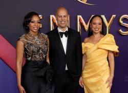 LOS ANGELES, CALIFORNIA - SEPTEMBER 15: (L-R) Dionne Harmon, Jesse Collins and Jeannae Rouzan-Clay attend the 76th Primetime Emmy Awards at Peacock Theater on September 15, 2024 in Los Angeles, California. (Photo by Frazer Harrison/Getty Images)