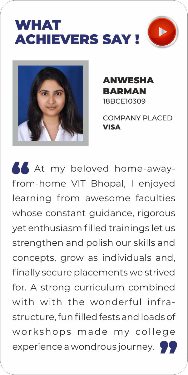 VIT Bhopal  - Best University in Central India -  Testimonial9-1