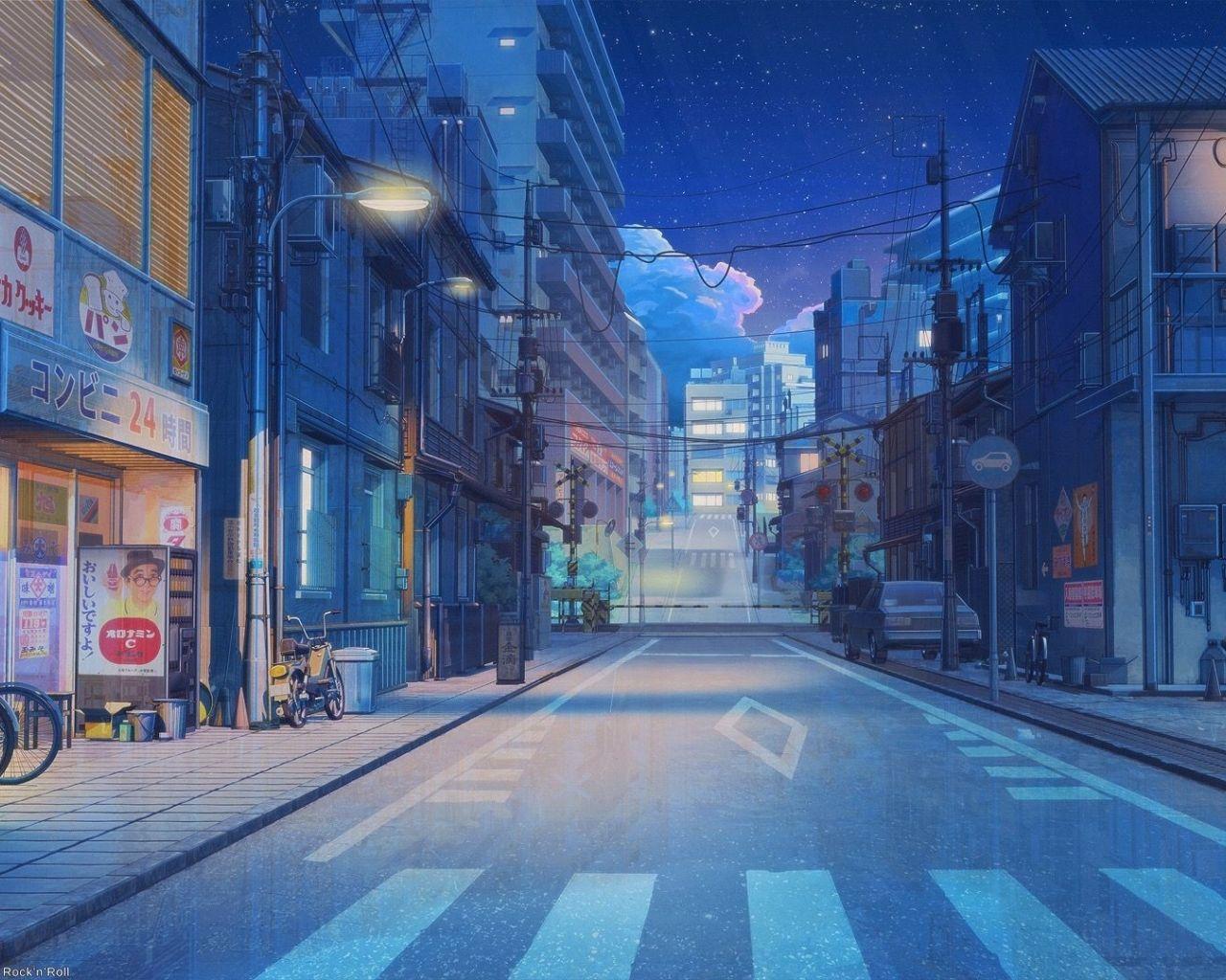 Black And Blue Aesthetic Anime Wallpaper