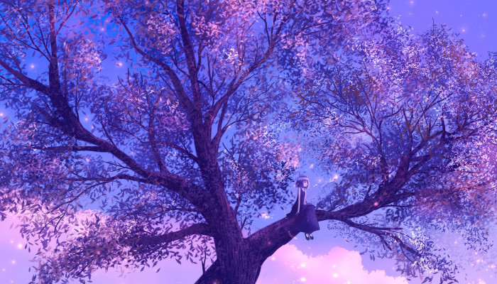 Purple Trees Wallpaper