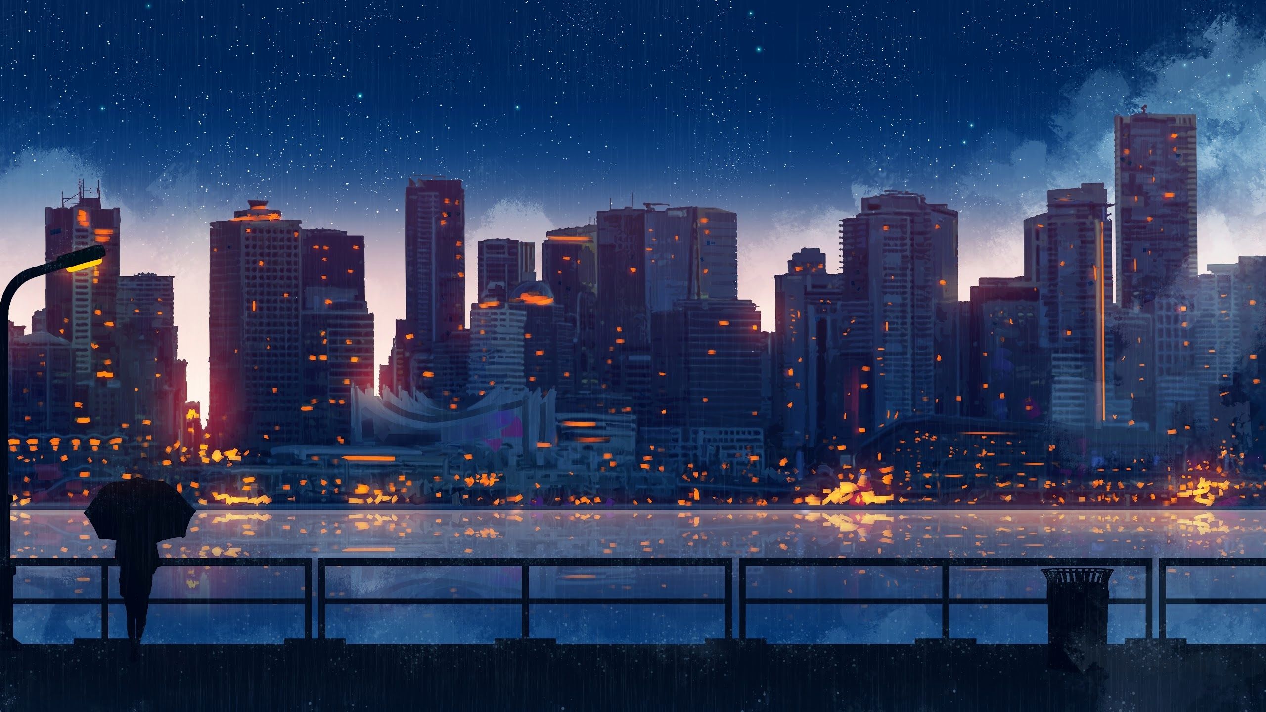 Anime City Scenery Wallpaper