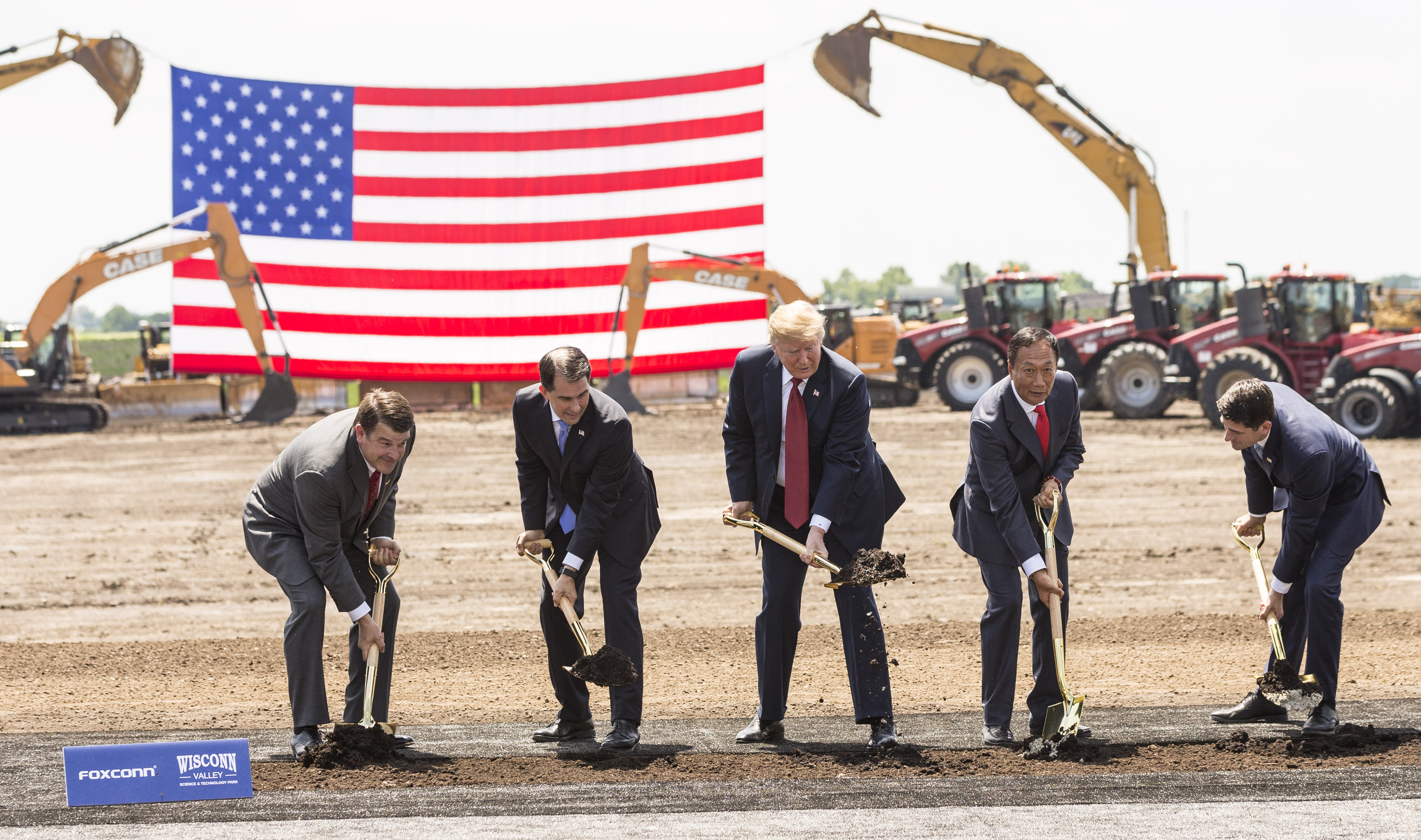 President Trump Attends Groundbreaking Of Foxconn Factory In Wisconsin