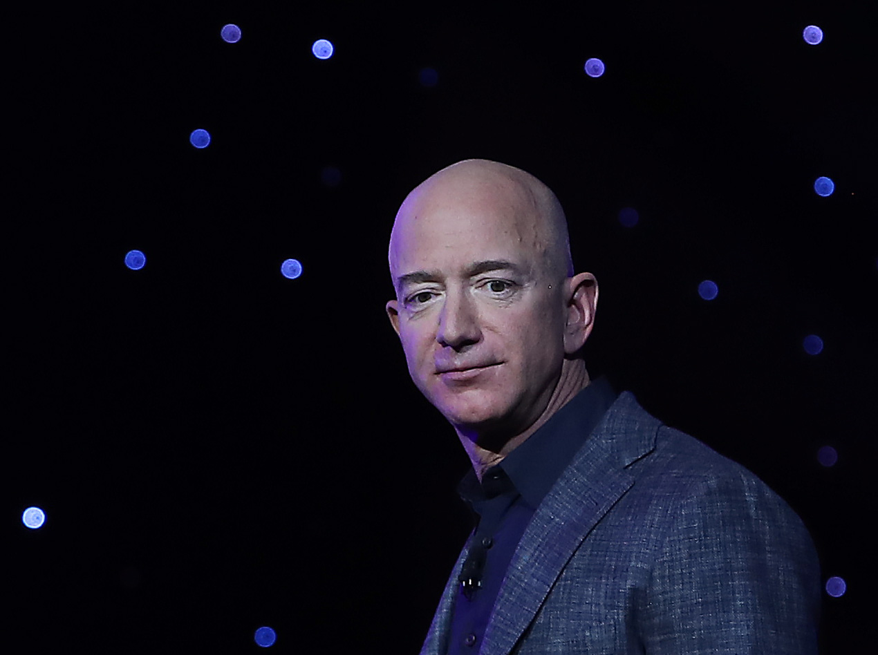 Blue Origin Founder Jeff Bezos Makes Announcement At Satellite 2019 Conference In DC