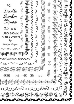 40 hand drawn frames doodle borders digital frames clipart teacher ...