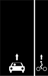 Oneway cycle lane right only.svg