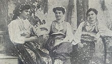 Serb women in traditional clothing, in Gnjilane, 1911