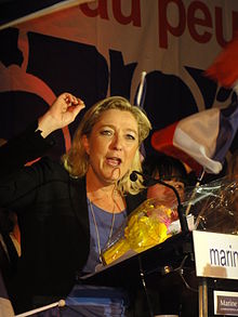 Marine Le Pen during her presidential campaign, on 15 April 2012