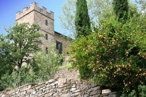 Guelphs merlons in the Castle of Montechino, Italy