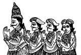 The Jaffna royal family, first from the right is Cankili I, who held off the Portuguese Empire.