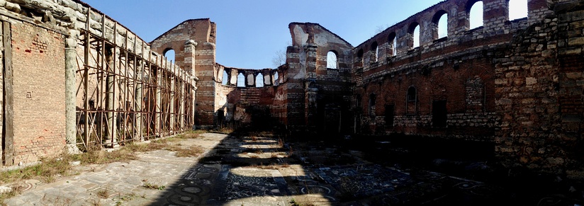  Ruins of the Stoudios Monastery, with verd antique colonnade and Cosmatesque floor in situ