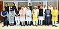 Delegates at the All-Party Meeting at Prime Minister's residence in New Delhi called upon on 24 June 2021. Dr. Nirmal Singh is third from the left in the back row.