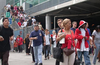 Commuters on the Staten Island Ferry