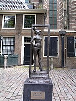 The statue "Belle", the plaque reads: "Respect sex workers all over the world."