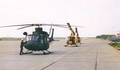 The first CH-146 Griffon arrives at 417 Sqn, on the flight line with the CH-118s it is to replace.