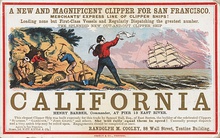 An ad to sail to California, c. 1850