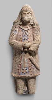 Princely figures related to the Seljuk sultan or one of his local vassals or successors, Seljuk period, Iran, late 12th–13th century[113][114]