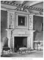 Fireplace in red drawing room