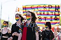 Pride marchers wearing face masks at Midsumma 2022