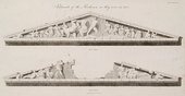 Illustrations with the sculptures of the two pediments of the Parthenon, by James Stuart & Nicholas Revett in 1794