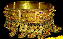 Golden Woman belt. Shabaka technique. National Museum of History of Azerbaijan.