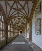 The north transept with its Medieval clock face, the north porch and north-west tower