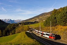 An S-Bahn Talent train near Matrei am Brenner.