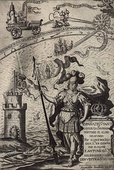 Flemish August Bouttats, Allegory of Triumphant Spain with immaculist banner, c. 1682, cover of Triumphant Spain and the laureate church all over the world by the patronage of Holy Mary, Collection: Hispanic Society of America