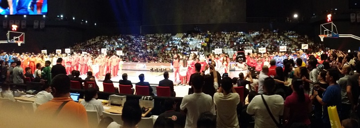  The parade of teams during the opening ceremonies of the 2014-15 PBA season at the Philippine Arena.