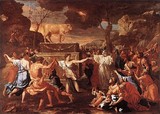 La adoración del becerro de oro. Óleo de Poussin, 1634.[28]​