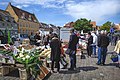 Public market on the historic market square in Køge on Zealand, 2015