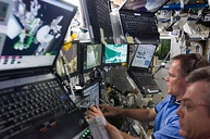 An array of laptops in the US lab