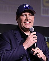 Kevin Feige speaking at the San Diego Comic-Con in 2024