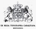 1773, I. G. Palietti, Pharmacopoea sardoa, Tipografia Regia, Cagliari