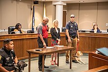 A county board meeting in Stafford County, Virginia