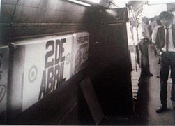 La estación con el nombre 2 de abril tras el éxito de la Operación Rosario en 1982.