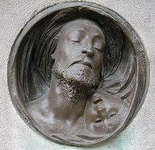 Antoine-Augustin Préault medallion on Rouvière's tomb.