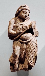 Lute in Pakistan, Gandhara, probably Butkara in Swat, Kushan Period (1st century-320)