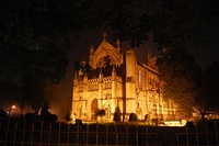 The Gothic Revival style All Saints Cathedral, Allahabad illuminated at night.[169]