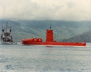 Grayback painted orange in preparation for her sinking