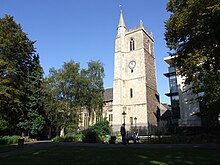 A picture of St James' Priory in Bristol where Hill was baptised