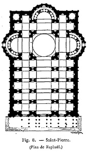 Plan 2. This plan has an extended nave with two aisles on either side of it. The main spaces of the church form a Latin Cross.