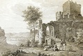 Cochem Imperial castle ruin (seen from the north), before 1822, after a drawing by Christian Xeller.