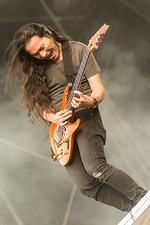 DragonForce guitarists and founding members Herman Li (left) and Sam Totman (right)