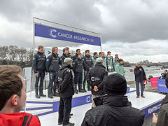 Men's Blues race coin toss